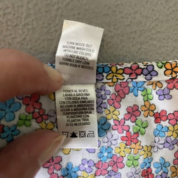 Pink K Sleeveless Blouse Ditsy Floral Pockets Lightweight Cotton Blend Womens 1X - Picture 9 of 11